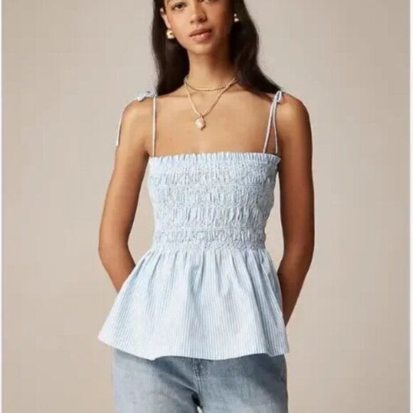 New J.Crew Paloma Top in Blue and White Stripe large PALE CERULEAN STRIPE YD6085 - Picture 3 of 3